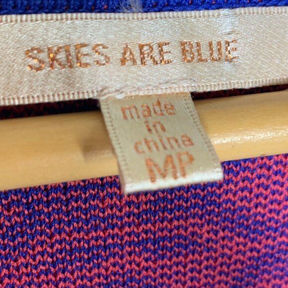 Skies Are Blue Petite MP Red Blue Boho Mini Dress - Picture 7 of 11